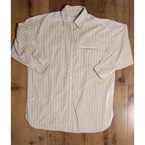 Victorias Secret Country Womens M Stripe Cotton Nightshirt Nightgown Button Up - Picture 1 of 6
